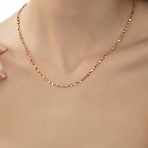 Necklace 18k Gold Plated Spiral Chain Necklace Luxury Jewelry - Picture 1 of 11